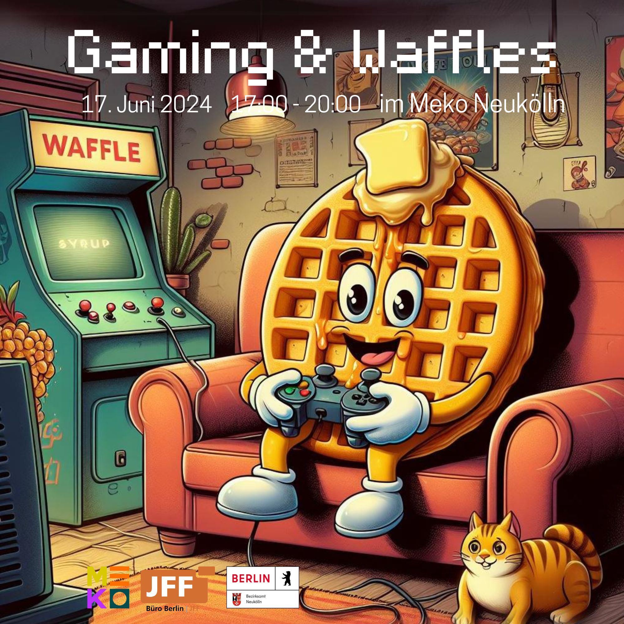Plakat Fachtag Gaming Waffles Poster quadratisch